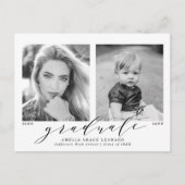 Now And Then 2 Photo Graduation Party インビテーションポストカード (正面)