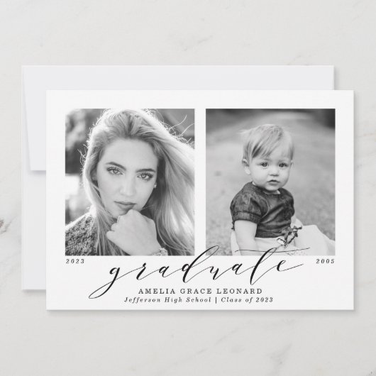 Now And Then Blue 2 Photo Gradation Party 招待状 (正面)