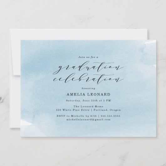 Now And Then Blue 2 Photo Gradation Party 招待状 (裏面)