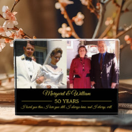 Now And Then Photos金ゴールド文字記念写真 フォトブロック