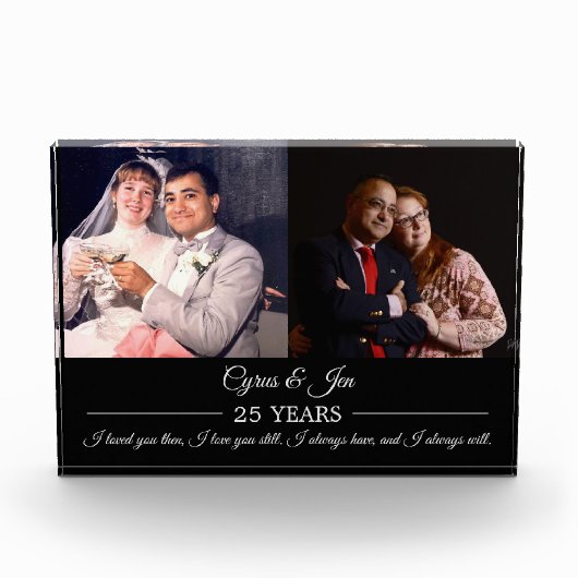 Now And Then Photos Silver文字記念写真 フォトブロック (正面)