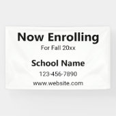 Now Enrolling白黒スクール電話サイト 横断幕 (横)