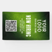Now Hiring Banner QR Code Green Grunge Gradient 横断幕 (横)