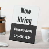 Now Hiring Black & White Company Name Phone Number 台座サイン (インサイチュ)