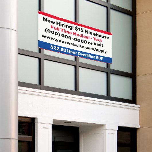 Now Hiring Building Banner 横断幕 (ビルの外側)