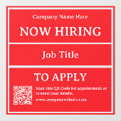 Now Hiring Job Opening Store Business Vacancy ウィンドウサイン (シート)