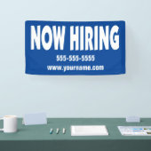 Now Hiring on Blue （情報付き） 横断幕 (トレードショー)