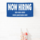 Now Hiring on Blue （情報付き） 横断幕 (インサイチュ)