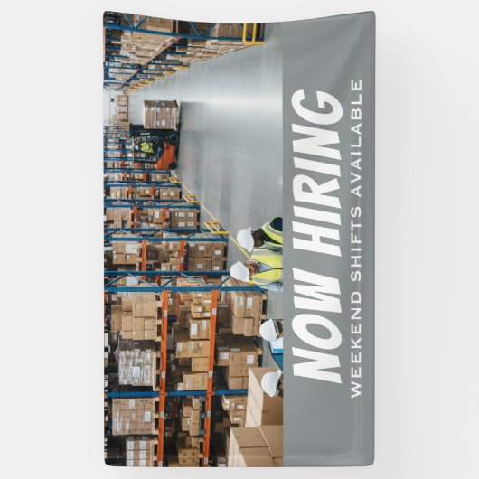 NOW HIRING Weekend Shifts Available Banner Custom 横断幕 (縦)