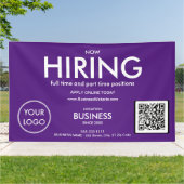 Now Hiriting モダン Purple Business Logo QR Code 横断幕 (外側)