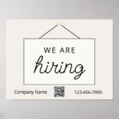 Now Hiriting Window Sign, ミニマル Beige ポスター (正面)