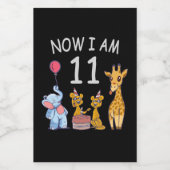 Now I am 11 years old 11th Birthday at the Zoo フードラベル (シングルラベル)