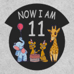 Now I am 11 years old 11th Birthday at the Zoo ワッペン<br><div class="desc">Happy 11th Birthday. Funny and lovely Kids Birthday design with a cute Elephant,  two ferrets and a giraffe celebrating your birthday at the zoo.</div>