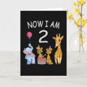 Now I am 2 years old 2nd Birthday at the Zoo Card カード (黄色い花)