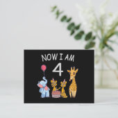 Now I am 4 year old 4th Birthday at the Zoo ポストカード (スタンド正面)