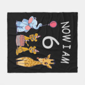 Now I am 6 years old 6th Birthday at the Zoo フリースブランケット (正面(横))