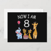 Now I am 8 years old 8th Birthday at the Zoo ポストカード (正面/裏面)