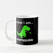 Now I Am Unstoppable T-rex Funny Grabber Dinosaur コーヒーマグカップ (左)