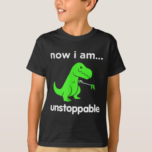 Now I Am Unstoppable T-rex Funny Grabber Dinosaur Tシャツ (正面)