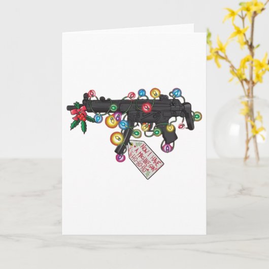 Now I Have A Machine Gun Christmas Light  カード (黄色い花)