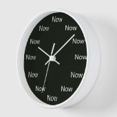 Now is Zen™ 瞑想 禅 タオイスト ブラック 壁時計 (傾斜)