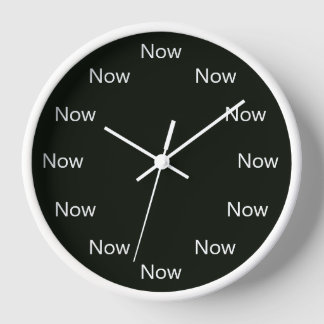 Now is Zen™ 瞑想 禅 タオイスト ブラック 壁時計