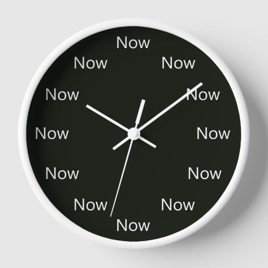 Now is Zen™ 瞑想 禅 タオイスト ブラック 壁時計 (正面)