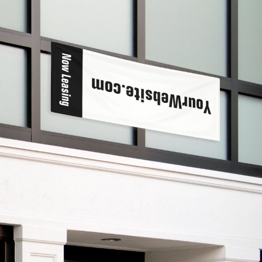 Now Leasing Apartment Website白黒 横断幕 (ビルの外側)