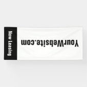 Now Leasing Apartment Website白黒 横断幕 (横)