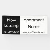 Now Leasing Black and White Apartment Name 横断幕 (横)
