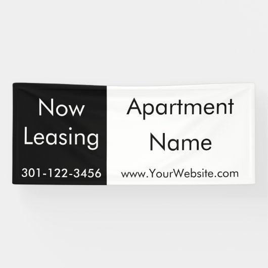 Now Leasing Black and White Apartment Name 横断幕 (横)