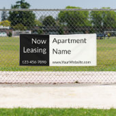 Now Leasing Black and White Apartment Name & Phone 横断幕 (インサイチュ)