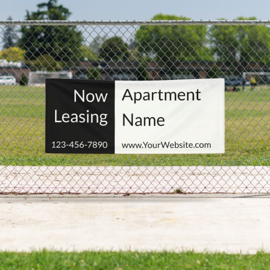 Now Leasing Black and White Apartment Name & Phone 横断幕 (インサイチュ)