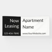 Now Leasing Black and White Apartment Name & Phone 横断幕 (横)