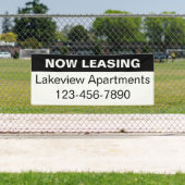 Now Leasing Black & White Apartmentコミュニティ名 横断幕 (インサイチュ)