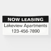 Now Leasing Black & White Apartmentコミュニティ名 横断幕 (横)