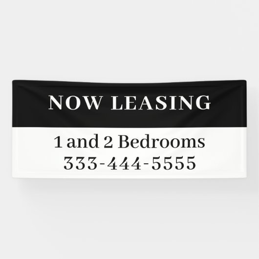Now Leasing Black & White Apartments for Rent Bann 横断幕 (横)