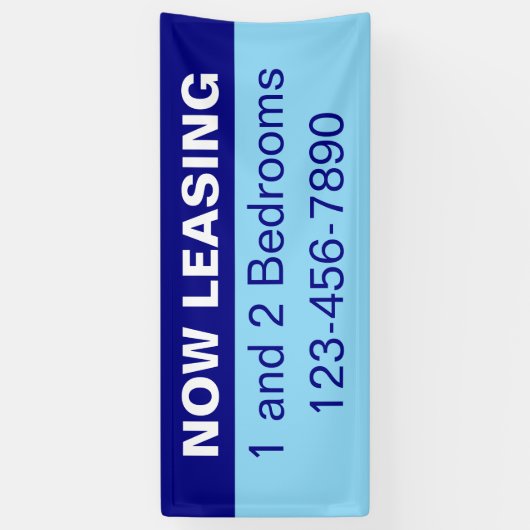 Now Leasing Dark & Light Blue Apartments for Rent 横断幕 (縦)