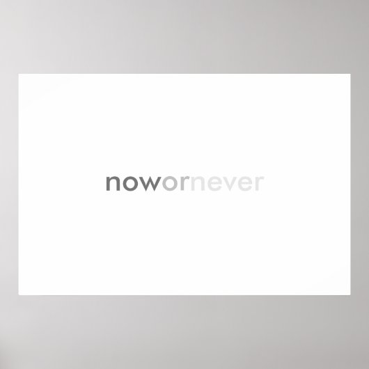 Now or Never Vanishing Quote for Procrastinators ポスター (正面)