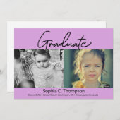 Now Then Purple幼稚園の女の子院写真 案内状 (正面/裏面)