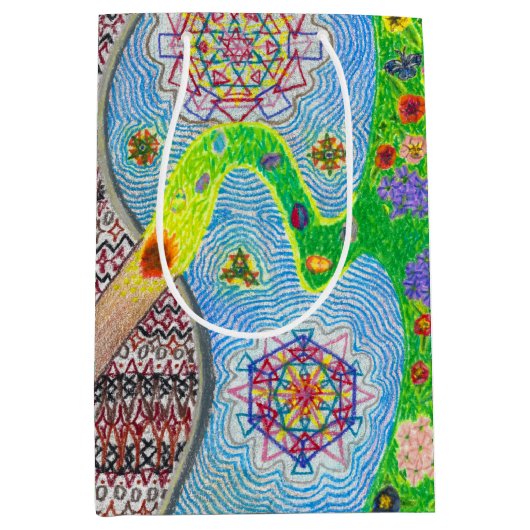 Nowruzの春および生命更新媒体のギフトバッグ ミディアムペーパーバッグ (正面)