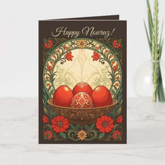 Nowruz Eggs of Renewal Persian Spring Art カード (正面)