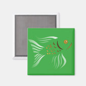 Nowruz Goldfish Vector Graphics Green Background マグネット (正面/裏面)
