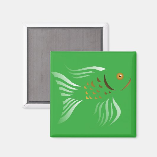 Nowruz Goldfish Vector Graphics Green Background マグネット (正面/裏面)