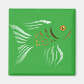Nowruz Goldfish Vector Graphics Green Background マグネット (正面)
