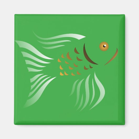 Nowruz Goldfish Vector Graphics Green Background マグネット (正面)