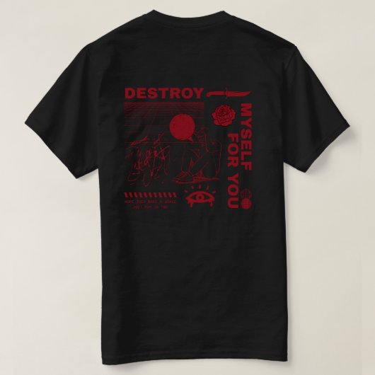 NØX STUDIOS — DESTROY MYSELF FOR YOU Tシャツ (デザイン裏面)