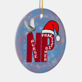 NPのクリスマスのオーナメントのサンタの帽子のナースPRACTIONER セラミックオーナメント (右)