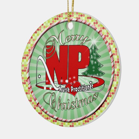 NPのクリスマスのナースの従業者 セラミックオーナメント (左)