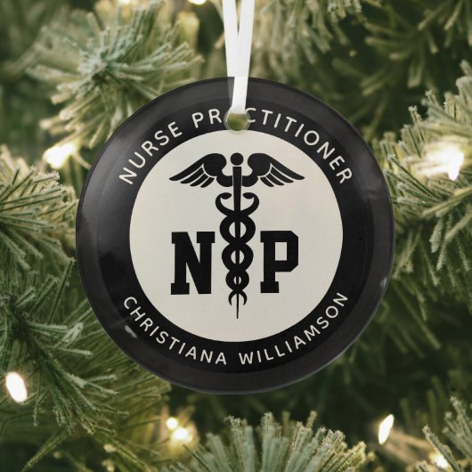NPカスタムナース開業医の卒業幹部 ガラスオーナメント (インサイチュ)